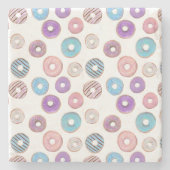 Schattigee zoete Donut massief witte achtergrond s Stenen Onderzetter (Voorkant)