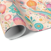 Schattigee zoete grillige kleurrijke patroonroze b cadeaupapier (Rol Hoek)