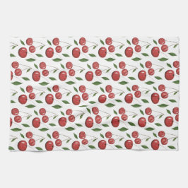 Schattigee zoete kersen Waterverf Illustratie Theedoek