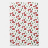 Schattigee zoete kersen Waterverf Illustratie Theedoek (Verticaal)