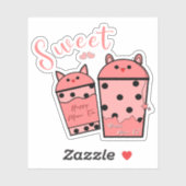 Schattigee zoete melkthee vinyl Sticker (Vel)