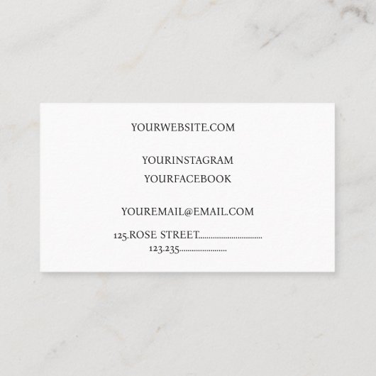 Schattigee zoete taart roze druppeldeeg visitekaartje (Achterkant)