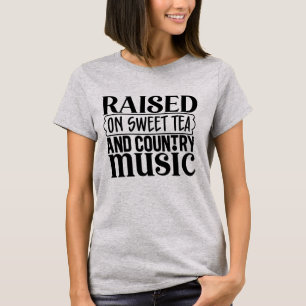 Schattigee zoete thee Country muziek woordkunst T-shirt