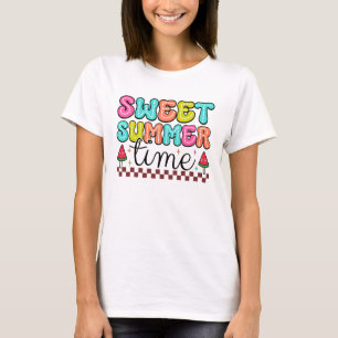 Schattigee zoete zomertijd woordkunst t-shirt