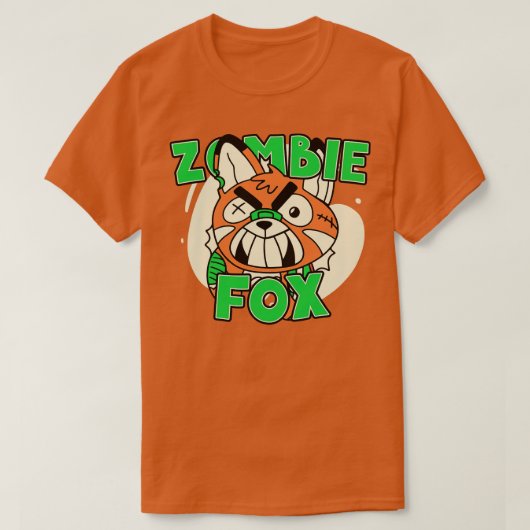Schattigee Zombie Fox Grappige Halloween Zombie Di T-shirt (Design voorkant)
