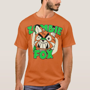 Schattigee Zombie Fox Grappige Halloween Zombie Di T-shirt