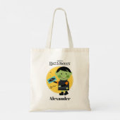 Schattigee Zombie Gepersonaliseerde Trick or treat Tote Bag (Achterkant)