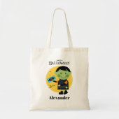Schattigee Zombie Gepersonaliseerde Trick or treat Tote Bag (Voorkant)