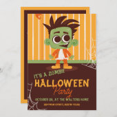 Schattigee Zombie Halloween Party Uitnodiging (Voorkant / Achterkant)