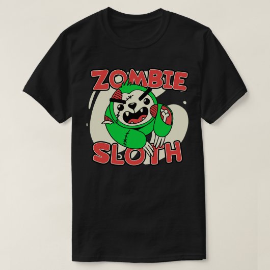 Schattigee Zombie luiaard grappig halloween zombie T-shirt (Design voorkant)