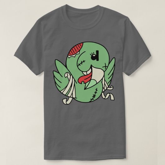 Schattigee Zombie Parrot Grappige Halloween Dieren T-shirt (Design voorkant)