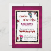 Schattigee Zombie Theme Verjaardagsfeestje Uitnodi Kaart (Voorkant)