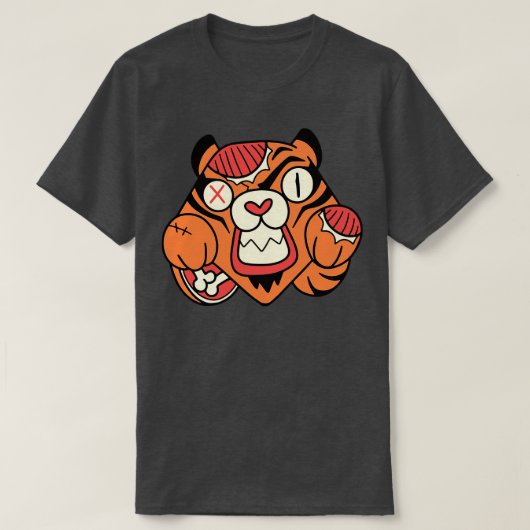 Schattigee Zombie Tijger Grappige Halloween Dieren T-shirt (Design voorkant)