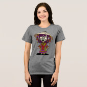 Schattigee zombie Tri-Blend shirt (Voorkant volledig)