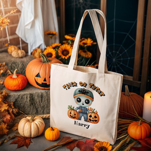 Schattigee Zombie Trick or treat Gepersonaliseerde Tote Bag