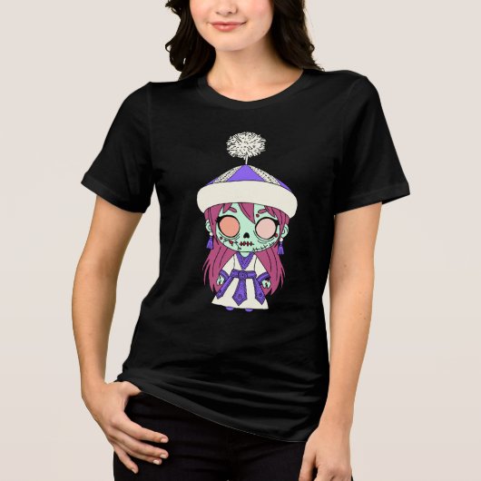 Schattigee zombie uit kirgizië Tri-Blend shirt (Voorkant)