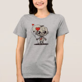 Schattigee Zombie Vriend - Hartvormige Bal van Lie Tri-Blend Shirt (Voorkant)