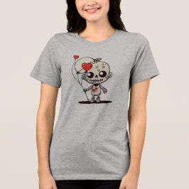 Schattigee Zombie Vriend - Hartvormige Bal van Lie Tri-Blend Shirt