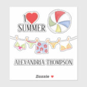 Schattigee zomer aangepaste typografie sticker (Vel)