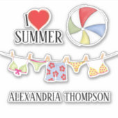 Schattigee zomer aangepaste typografie sticker (Voorkant)