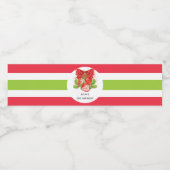 Schattigee zomer aardbei gepersonaliseerd waterfles etiket (Enkel label)