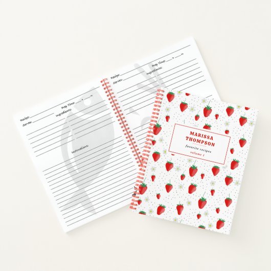 Schattigee zomer aardbeien & bloesems recept notitieboek (Binnen)