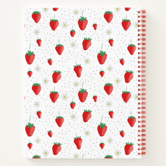 Schattigee zomer aardbeien & bloesems recept notitieboek (Achterkant)