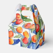 Schattigee Zomer Abrikoos Waterverf Patroon Zwart  Bedankdoosjes (Achterkant)