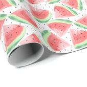Schattigee zomer Kawaii Waterverf Watermeloen Cadeaupapier (Rol Hoek)