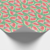 Schattigee zomer Kawaii Waterverf Watermeloen Cadeaupapier (Hoek)