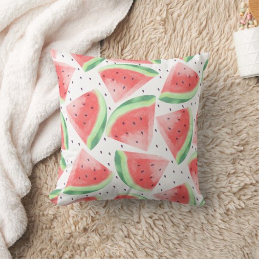 Schattigee zomer Kawaii Waterverf Watermeloen Kussen (Deken)