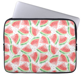 Schattigee zomer Kawaii Waterverf Watermeloen Laptop Sleeve