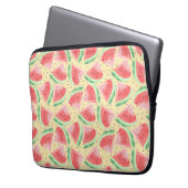 Schattigee zomer Kawaii Waterverf Watermeloen Laptop Sleeve (Voorkant Links)