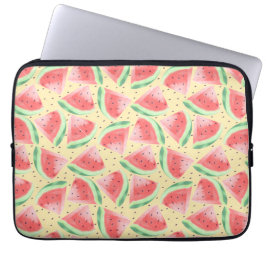 Schattigee zomer Kawaii Waterverf Watermeloen Laptop Sleeve