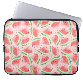 Schattigee zomer Kawaii Waterverf Watermeloen Laptop Sleeve