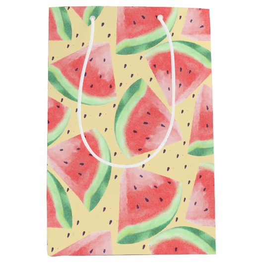 Schattigee zomer Kawaii Waterverf Watermeloen Medium Cadeauzakje (Voorkant)