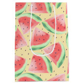 Schattigee zomer Kawaii Waterverf Watermeloen Medium Cadeauzakje (Achterkant)