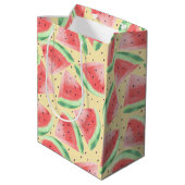 Schattigee zomer Kawaii Waterverf Watermeloen Medium Cadeauzakje (Achterkant Gekanteld)