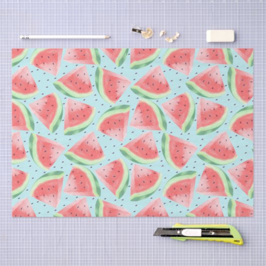 Schattigee zomer Kawaii Waterverf Watermeloen Tissuepapier (Craft)