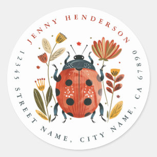 Schattigee zomer lieveheersbeestje ronde Stickers