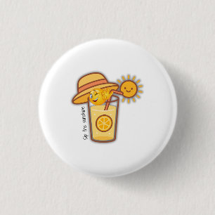 Schattigee zomer limonade Cartoon T-shirt – Sunny  Ronde Button 3,2 Cm