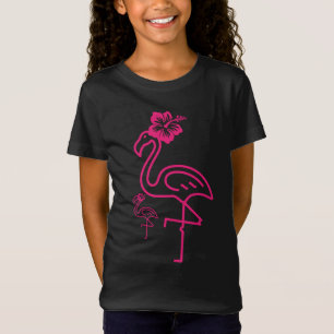 Schattigee Zomer Meisje Flamingo T-shirt