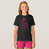 Schattigee Zomer Meisje Flamingo T-shirt (Voorkant volledig)
