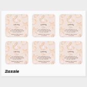 Schattigee zomer oceaan kleine parel baby shower d vierkante sticker (Vel)