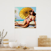 Schattigee  Zomer Pin Up Poster (Keuken)