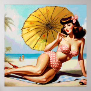 Schattigee  Zomer Pin Up Poster