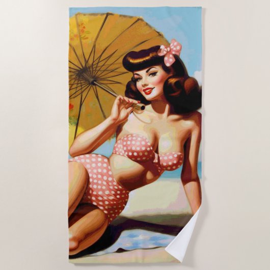Schattigee Zomer Pin Up Strandlaken (Voorkant)