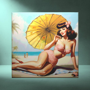 Schattigee Zomer Pin Up Tegeltje