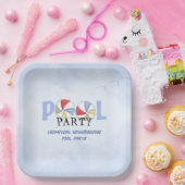 Schattigee Zomer Pool Party Beach Custom Papieren Bordje (Feest)