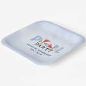 Schattigee Zomer Pool Party Beach Custom Papieren Bordje (Gebogen)